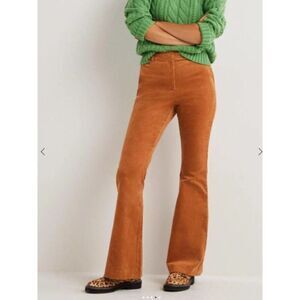 Boden Flare High Rise Corduroy Pants Orange UK 16L US 12L 12 Tall R0180 NWT